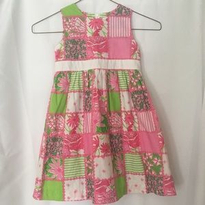 Lilly Pulitzer pink and green girls dress